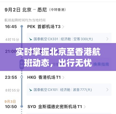 实时掌握北京至香港航班动态，出行无忧