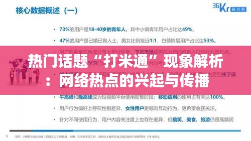 热门话题“打米通”现象解析：网络热点的兴起与传播