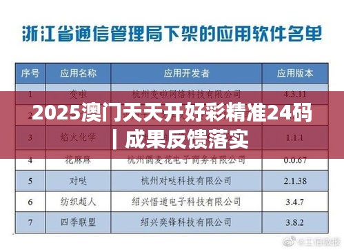 2025澳门天天开好彩精准24码｜成果反馈落实