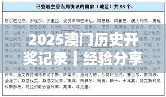 2025澳门历史开奖记录｜经验分享解答落实
