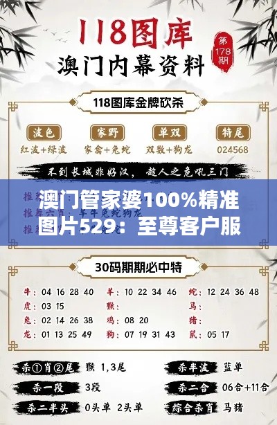 澳门管家婆100%精准图片529：至尊客户服务，值得信赖