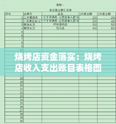 烧烤店资金落实：烧烤店收入支出账目表格图 