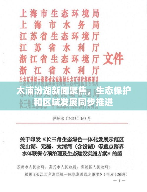 太浦汾湖新闻聚焦，生态保护和区域发展同步推进
