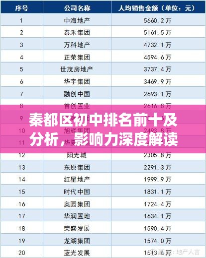 秦都区初中排名前十及分析，影响力深度解读